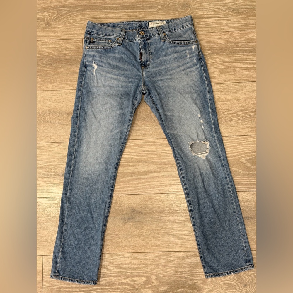Anthropologie AG Distressed Light Blue Jeans